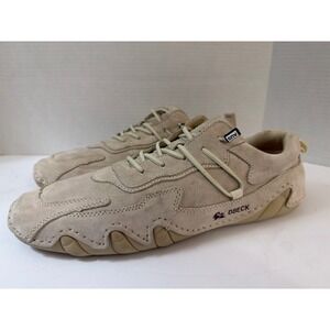 Dbeck Suede Leather Casual Shoes Tan Low Top Sneakers Womens Size EU 43 US 11